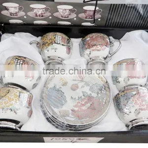 Delegant 12pcs Chinese Porcelain Coffee Cup Tray thumbnail-1