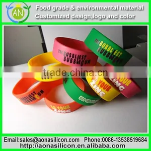 Hot Custom Logo Silicone Rubber Make Charm Bracelet thumbnail-1