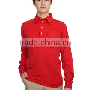 100% Cotton Custom Long Sleeve Golf Tee Plain Shirts Men Polo T-shirt thumbnail-6
