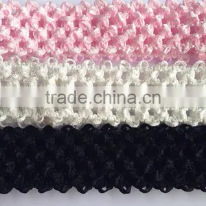 New Arrival High Quality 1.5" Wide Elastic Handmade Plain Crochet Headband for Baby Tutu Tops Girl Accessories Hairband thumbnail-1