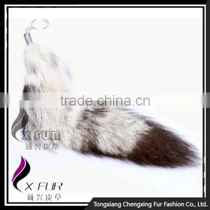 CX-R-06 Custom Fur Keychain/ Promotion Genuine Fox Fur Tail Key Chain thumbnail-1
