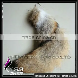 CX-R-34 Wholesale Lovely Fox Fur Tail Keyring Promotion Custom Keychain thumbnail-1