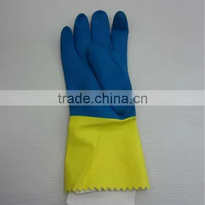 CE Certified Bi-colored Natural Latex Gloves Working Gloves thumbnail-1