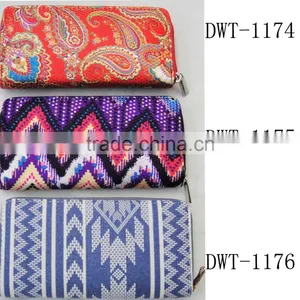 Fashion Lady New Vogue Cotton Zipper Canvas Wallet thumbnail-4