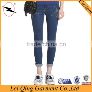 Ladies Cotton Denim Pencil Pants, Small-leg-opening Jeans thumbnail-1
