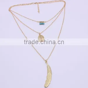 Zm35137a Woman Jewelry Necklace 2017 Fashion Layer Chain Statement Necklace thumbnail-3