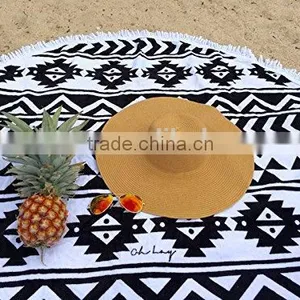 Custom Reactive Print Weighted Micro Fiber Beach Towel With Tassel thumbnail-3