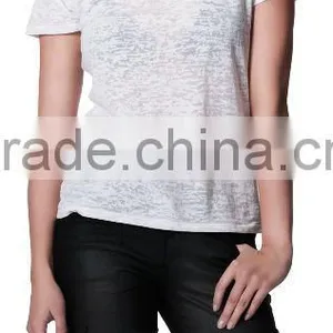 PC WOMEN'S BURNOUT PRINTED T SHIRT thumbnail-1