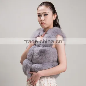 Myfur European New Style Beautiful Ladies Short Fur Vest Real Fox Fur Vest thumbnail-1