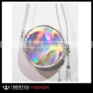 Silver Holographic Travel Round Pouch thumbnail-1
