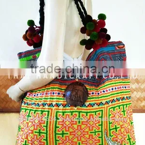 Embroidered HMONG Hill Tribe Tote Handmade Hand Bag thumbnail-1
