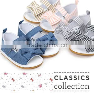 Denim Baby Girl Shoes, Stripe Baby Girl Shoes thumbnail-1