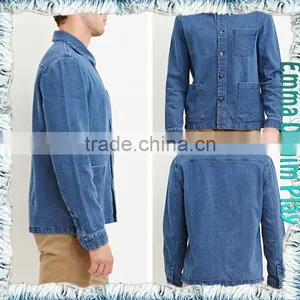 Classic Denim 3 Pockets Mens Jackets Medium Blue thumbnail-4
