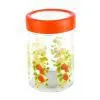 Three Orange Glass Jars Set With thumbnail-3