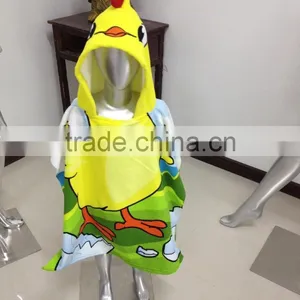 Printed Microfiber Baby Hooded Towel Ponchos thumbnail-3
