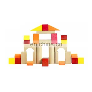 New Gift Montessori Preshcool Kids Toys Fit Together Building Blocks Set Solid Wooden With High Quality thumbnail-3
