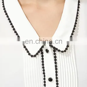 CHEFON Custom Embroidered Womens White Long Sleeve Cotton Blouse 2016 thumbnail-4