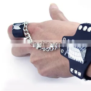 Fashion Cool Euramerican Style Decorative Rivet Punk Thick Leather Bracelet thumbnail-5
