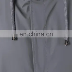 Grey Flap Pockets Hooded Jacket From WWS.custom Buttons Sports Hoodies thumbnail-3
