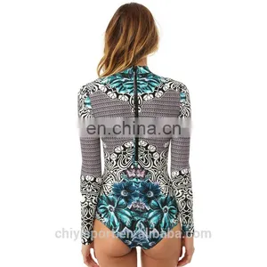 Sun-protective Back Zipper High-neck One-piece Long Sleeves Rashguard thumbnail-3