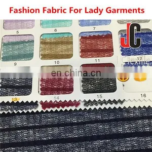 Shaoxing Knit Market T/R Melange Spandex Knit Stripe Elastic Fabric thumbnail-5