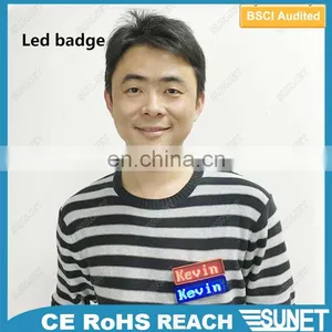 Factory Direct Sale Led Moving Messages Lapel Pins With Butterfly Clutch thumbnail-4