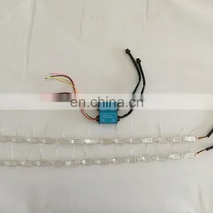 2017 HOT 60cm Crystal Extendable Led Flexible Drl With Flow Turn Signal 16leds White Amber Car Daytime Running Light Headlight thumbnail-2