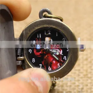 Avengers Necklace Chain Cartoon Pocket Watch Fashion Iron Man Superman Men Women Gifts thumbnail-3