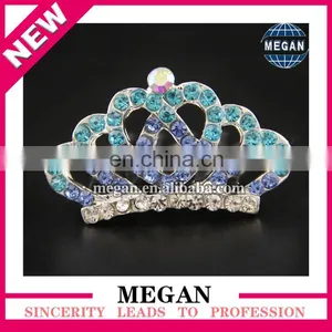 Crystal Heart Children 's Crown Headdress Cute Hairpin Gift Hair Combs thumbnail-1