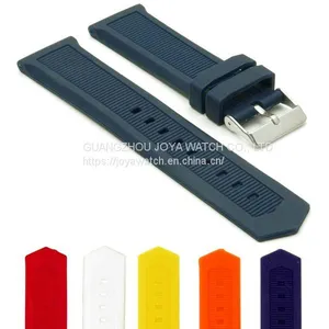 18 20 22 24mm Textured Stitch Silicone Rubber Watch Band Strap thumbnail-2