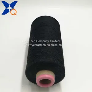 Ne16/1ply 30% Carbon Inside Nylon Staple Fiber Blended With 70% Black Polyester Staple Fiber for Pure Black Touch Screen Gloves-XT11114 thumbnail-1