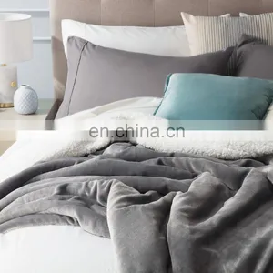 Polar Thermal Insulation Sofa Fleece Sherpa Blanket With Brand thumbnail-2