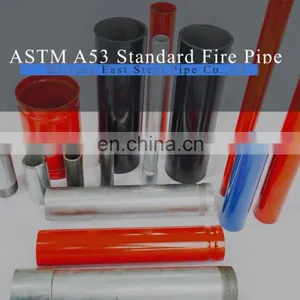 ASTM A795 SCH40 3'' Red Power Coated Grooved Fire Fighting Steel Pipe thumbnail-1