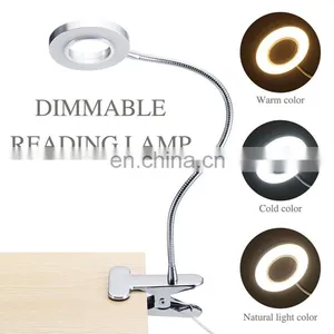 DDP Terms High Quality USB Power Led Desk Lamp Foldable Clip on Bedside Reading Night Light Dimmable LED Table Lamp thumbnail-3
