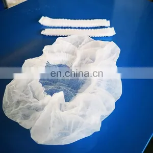 Fully Automatic Disposable Medical Nonwoven and PE Elastic Band Strip Hat Bouffant Cap Making Machine thumbnail-3