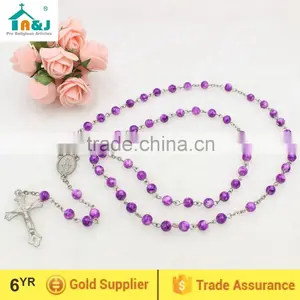 Catholic Glass Beads Rosary With Different Colors thumbnail-1