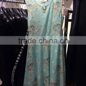 Fishnet Flowery 2015turkish Fashion Dress With Jewel on the Round Neck thumbnail-1