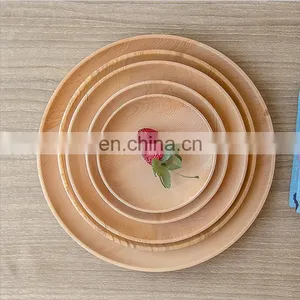 Best Selling Japanese-style Wooden Tray Thick Fir Wood Tableware Serving Plate Wooden Food Dish for Restaurant thumbnail-1