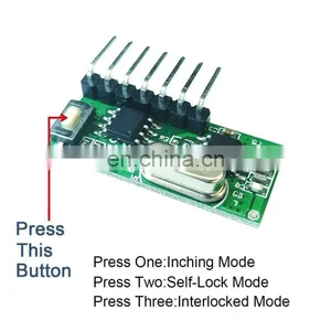 Wireless 433Mhz RF Module Receiver and Transmitter Remote Control Built-in Learning Code 1527 Decoding 4 Channel Output thumbnail-5