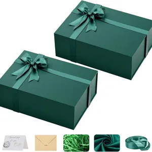 Gift Boxes With Magnetic Lids for Presents, Christmas Large Gift Boxes, Contain Gift Box Filler, Silk Cloth, Ribbon, Card for Birthdays, Weddings thumbnail-1