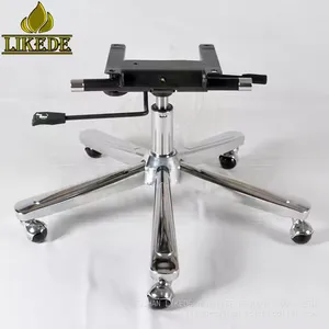 5-Leg Swivel Chair Base Iron Steel Chrome Adjustable Metal Height Office Leisure Outdoor Living Room Workshop Laundry Leg thumbnail-2
