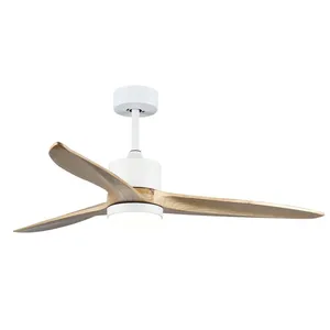52inch Modern Wooden Blades Remote Cotroller Ceiling Fan With Led Light Light thumbnail-2