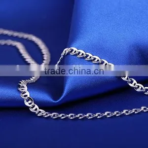 2015 Wholesale Simple Design Fashion Jewelry Rhodium Plated Cheap Short Chain Necklace thumbnail-4