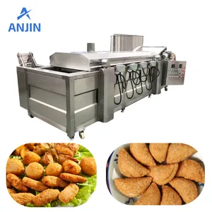 Fully Automatic Continuous Frying Machine | High-Capacity Electric Snack Fryer Line ANJIN FOOD MACHINERY thumbnail-3
