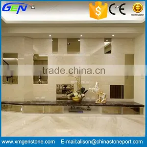 Factory Supply Natural Indoor Polished Shell Beige Marble Tile thumbnail-1
