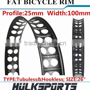 High Quality CheapBicycle Parts 26ER Profile 25mm Fat Wheel Rims Width 100mm Carbon Fiber Wheels Tubuless Rims Fat Bike Wheels thumbnail-1