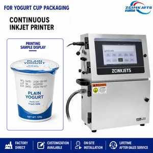 Dairy Packaging CIJ Printer for Yogurt Cups Lot Code Production Date and Traceability Information Marking thumbnail-1