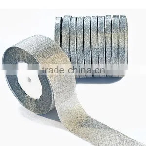 Flexible Silver Metallic Bling Bright Ployester Ribbon thumbnail-1