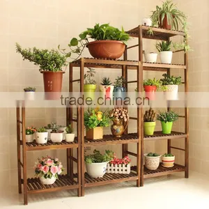 The Combination of Multilayer Solid Wood Flower Shelf Rack of Large Capacity High Flower Floor Type Shelf Display thumbnail-1