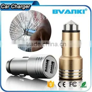 New 3.1A Quick Charge 2.0 Travel Car Charger for Travel In-Car Use/ Stainless Steel Safety Hammer QC 2.0 Dual USB Car Charger Quality Choice thumbnail-1